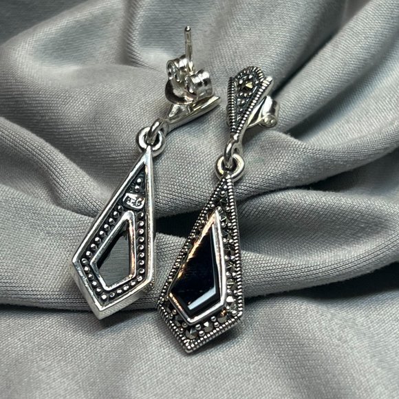 **SOLD***Sterling Silver Drop Kite Earrings Dangle Earrings for Women 925 Silver - Picture 9 of 10